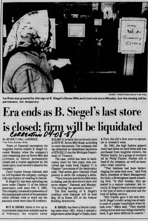 B. Siegel - April 1987 Article On Closing